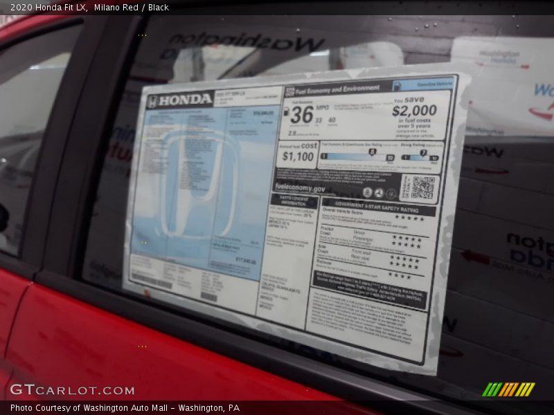 Milano Red / Black 2020 Honda Fit LX