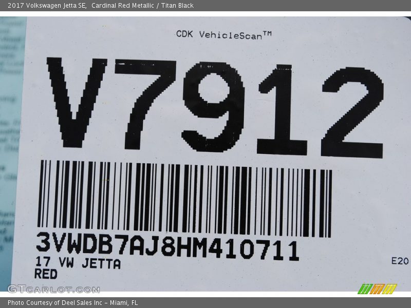 Cardinal Red Metallic / Titan Black 2017 Volkswagen Jetta SE