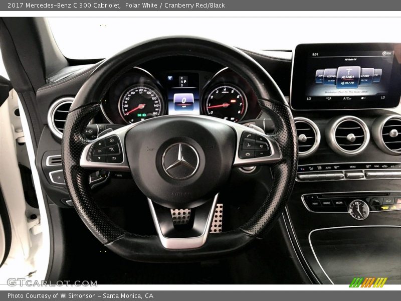 Polar White / Cranberry Red/Black 2017 Mercedes-Benz C 300 Cabriolet