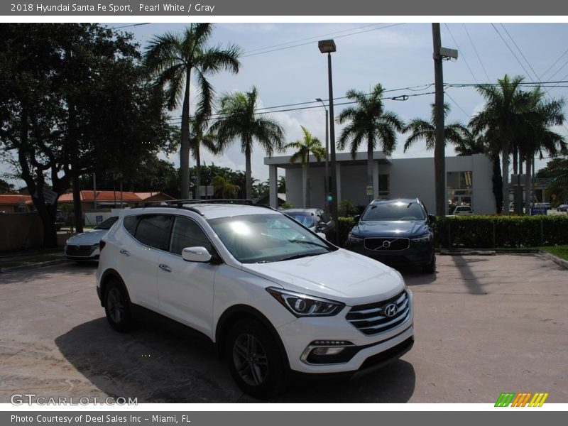 Pearl White / Gray 2018 Hyundai Santa Fe Sport