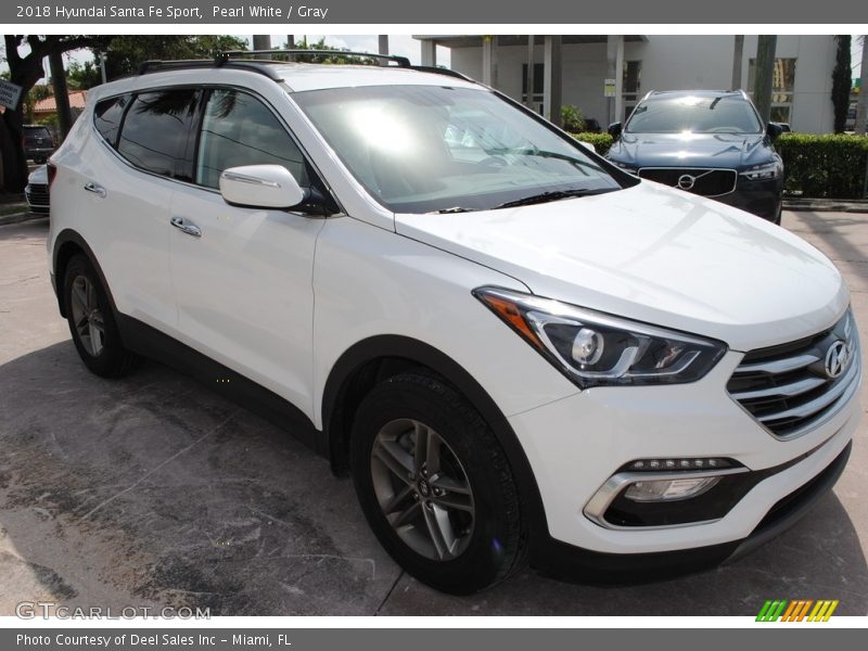 Pearl White / Gray 2018 Hyundai Santa Fe Sport