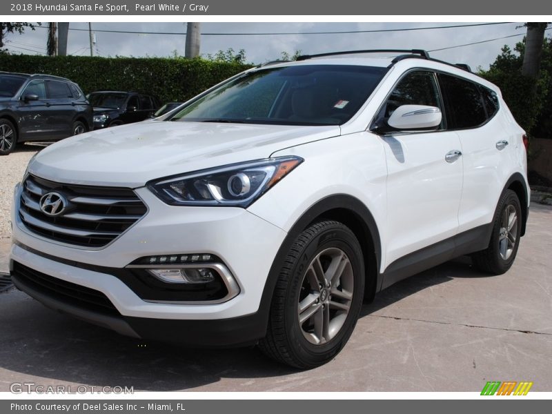 Pearl White / Gray 2018 Hyundai Santa Fe Sport