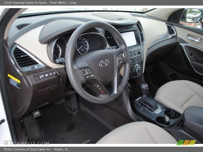 Pearl White / Gray 2018 Hyundai Santa Fe Sport