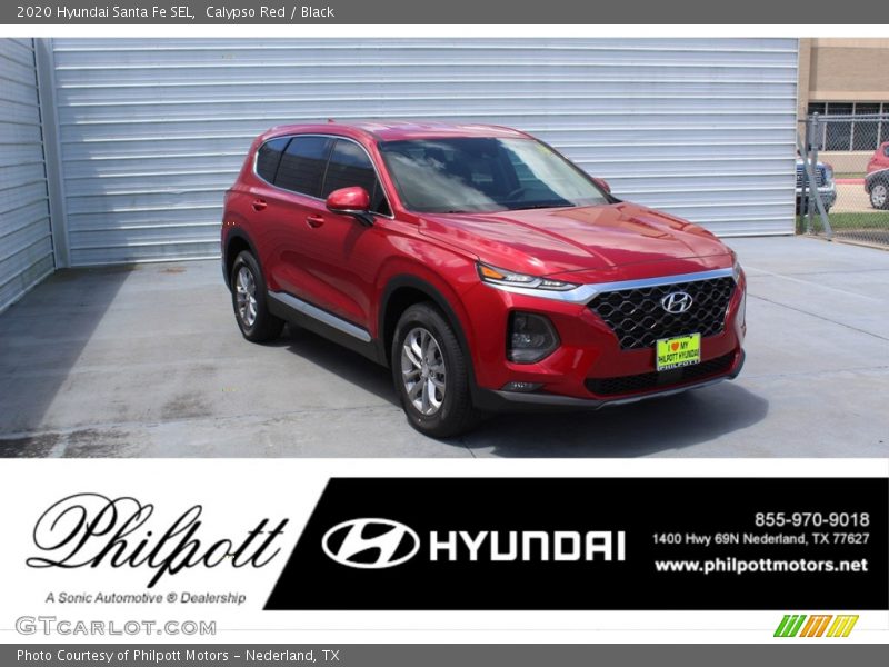 Calypso Red / Black 2020 Hyundai Santa Fe SEL