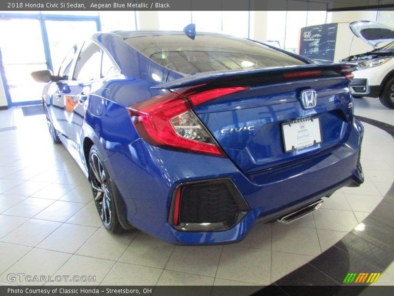 Aegean Blue Metallic / Black 2018 Honda Civic Si Sedan