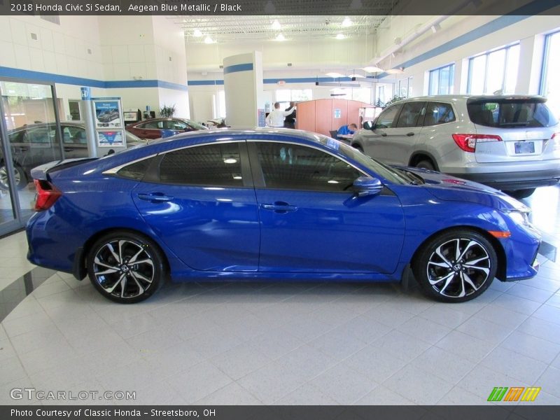 Aegean Blue Metallic / Black 2018 Honda Civic Si Sedan