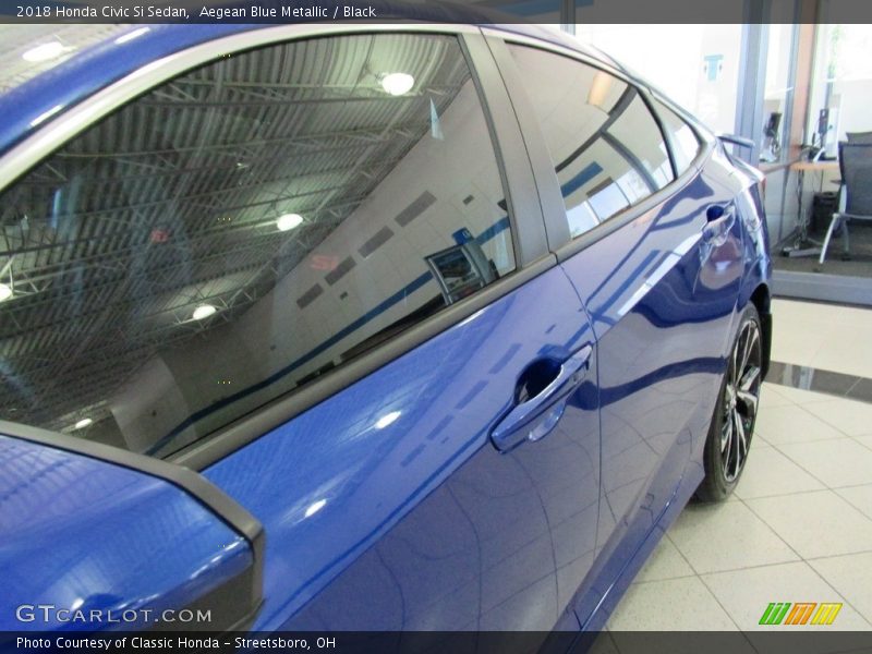 Aegean Blue Metallic / Black 2018 Honda Civic Si Sedan