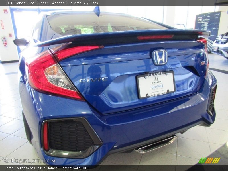 Aegean Blue Metallic / Black 2018 Honda Civic Si Sedan
