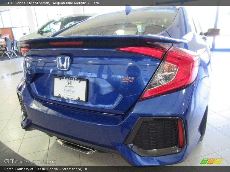 Aegean Blue Metallic / Black 2018 Honda Civic Si Sedan