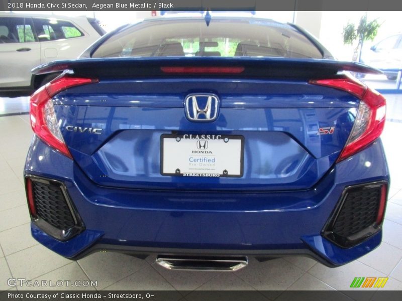 Aegean Blue Metallic / Black 2018 Honda Civic Si Sedan