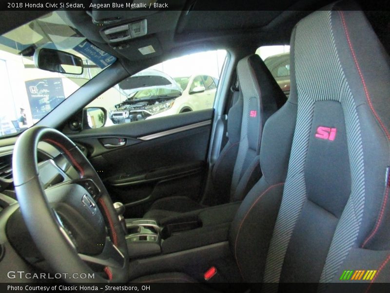 Aegean Blue Metallic / Black 2018 Honda Civic Si Sedan