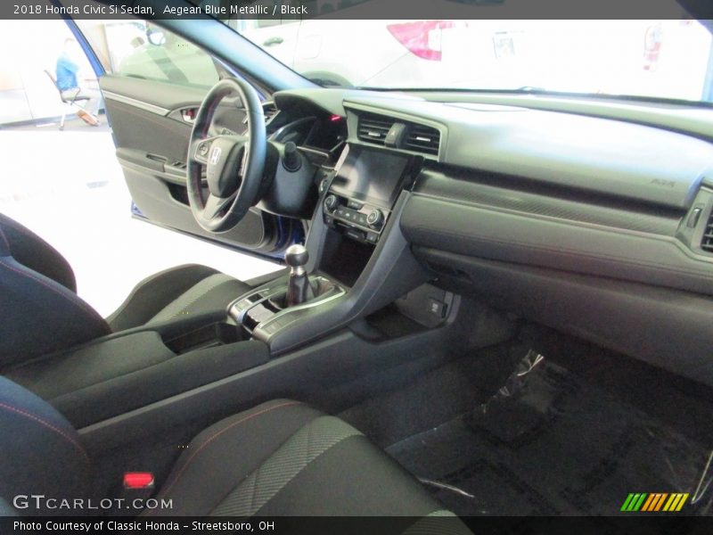Aegean Blue Metallic / Black 2018 Honda Civic Si Sedan
