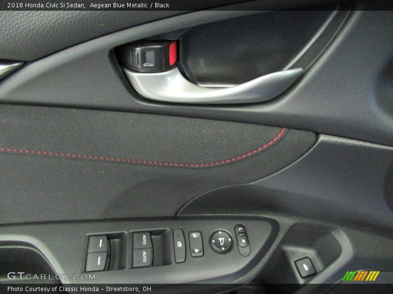 Aegean Blue Metallic / Black 2018 Honda Civic Si Sedan
