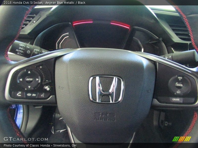 Aegean Blue Metallic / Black 2018 Honda Civic Si Sedan
