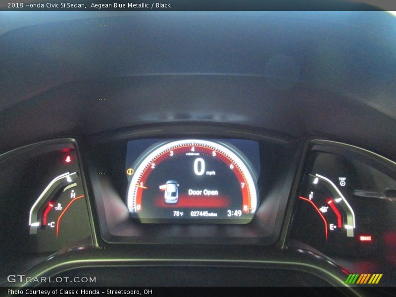 Aegean Blue Metallic / Black 2018 Honda Civic Si Sedan