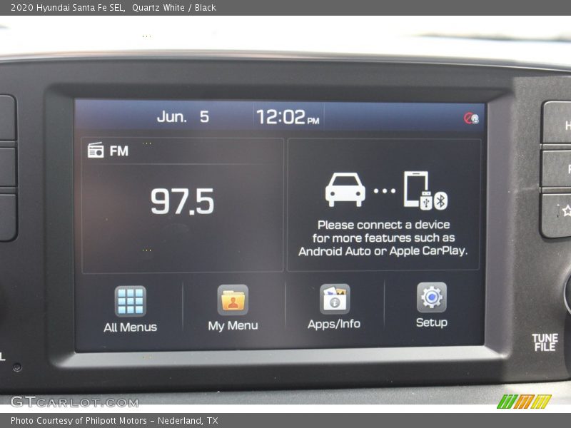 Quartz White / Black 2020 Hyundai Santa Fe SEL