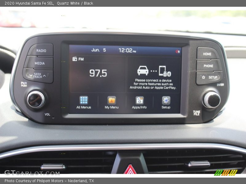 Quartz White / Black 2020 Hyundai Santa Fe SEL