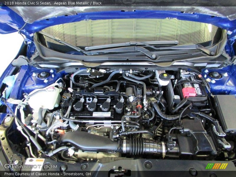 Aegean Blue Metallic / Black 2018 Honda Civic Si Sedan