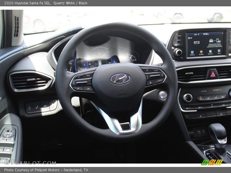 Quartz White / Black 2020 Hyundai Santa Fe SEL