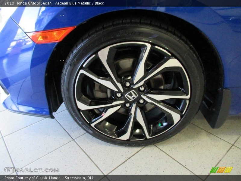 Aegean Blue Metallic / Black 2018 Honda Civic Si Sedan