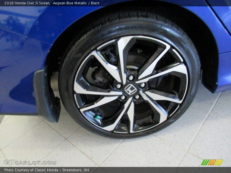 Aegean Blue Metallic / Black 2018 Honda Civic Si Sedan