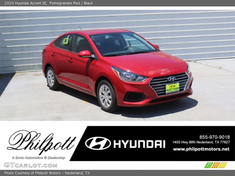 Pomegranate Red / Black 2020 Hyundai Accent SE