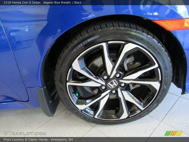 Aegean Blue Metallic / Black 2018 Honda Civic Si Sedan