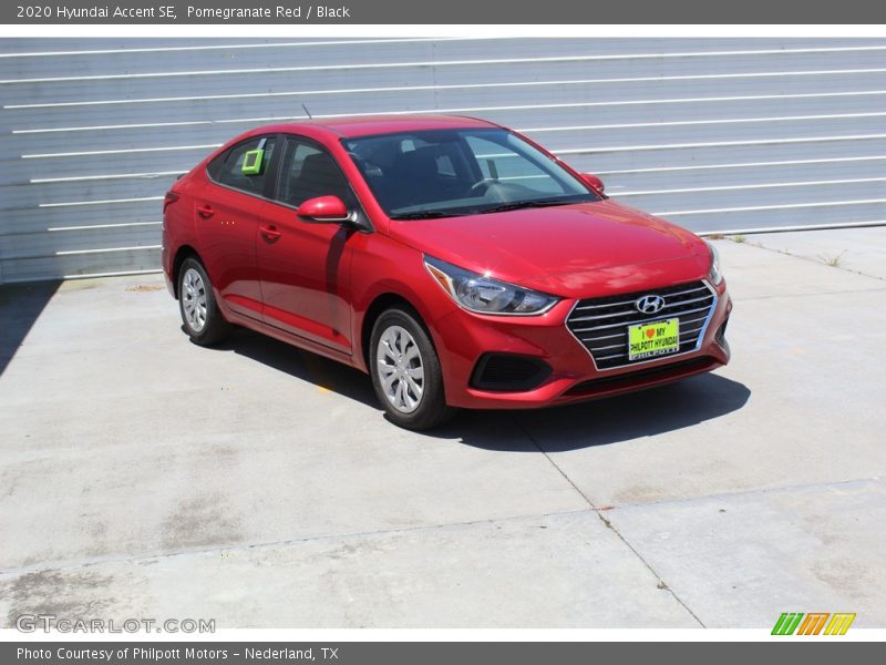 Pomegranate Red / Black 2020 Hyundai Accent SE