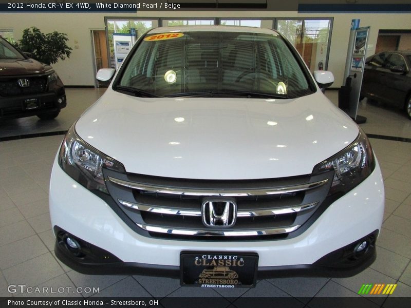White Diamond Pearl / Beige 2012 Honda CR-V EX 4WD