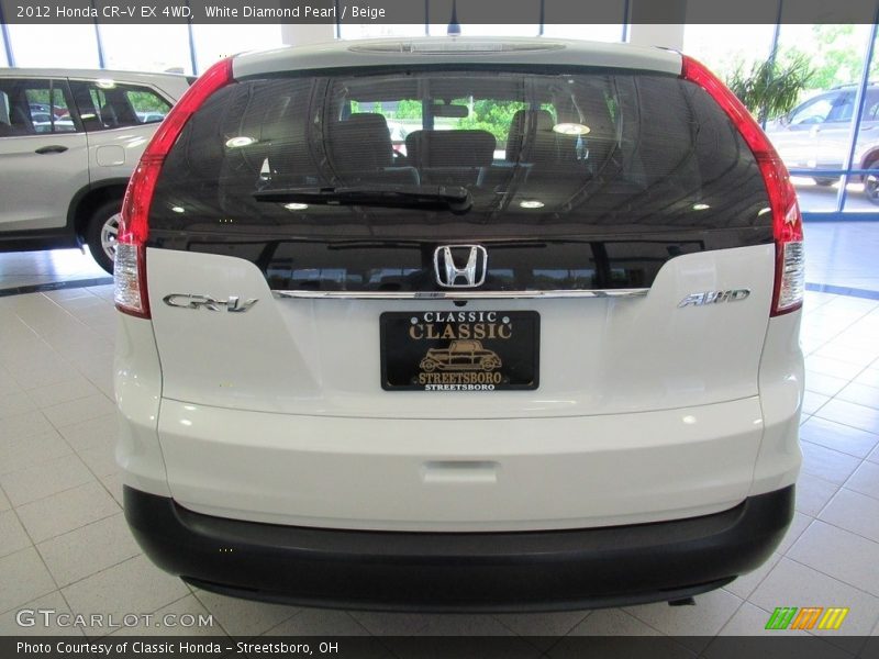 White Diamond Pearl / Beige 2012 Honda CR-V EX 4WD