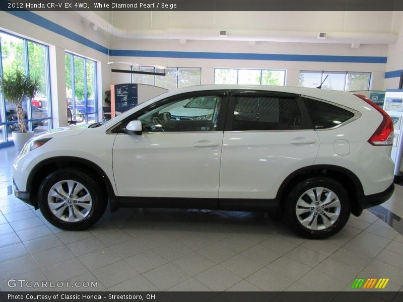 White Diamond Pearl / Beige 2012 Honda CR-V EX 4WD