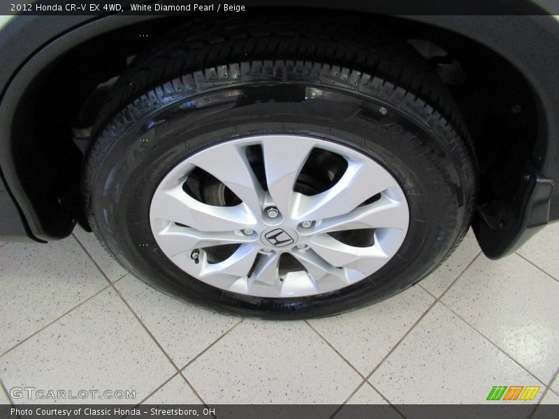 White Diamond Pearl / Beige 2012 Honda CR-V EX 4WD