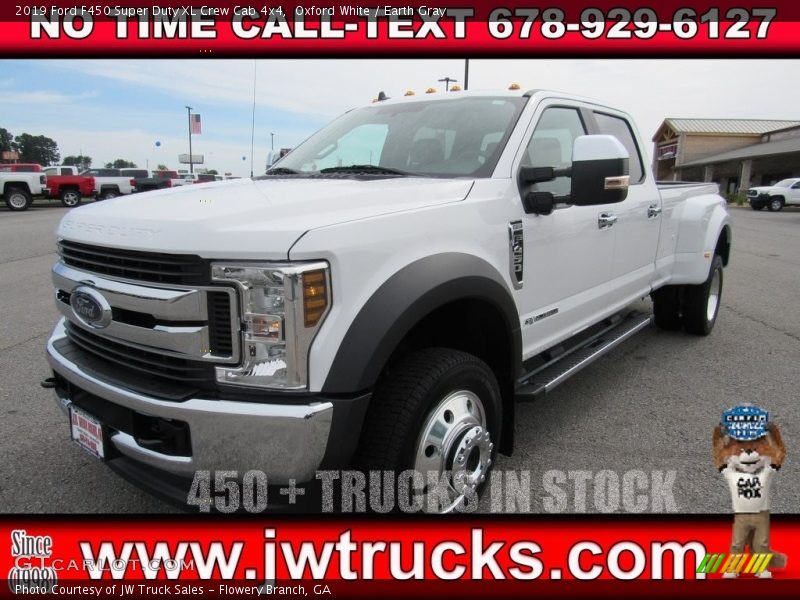 Oxford White / Earth Gray 2019 Ford F450 Super Duty XL Crew Cab 4x4