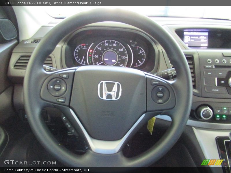 White Diamond Pearl / Beige 2012 Honda CR-V EX 4WD