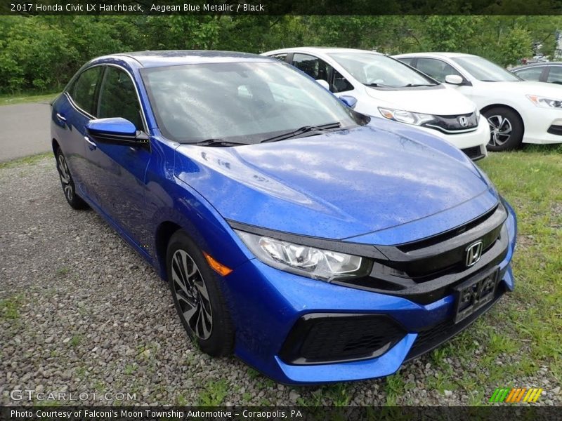 Aegean Blue Metallic / Black 2017 Honda Civic LX Hatchback
