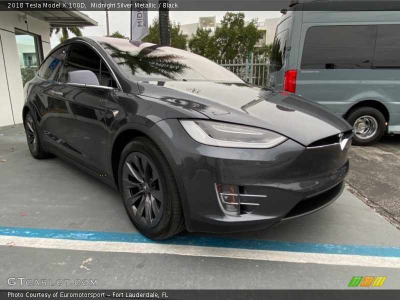 Midnight Silver Metallic / Black 2018 Tesla Model X 100D