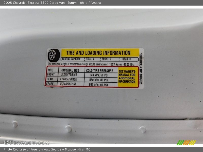 Summit White / Neutral 2008 Chevrolet Express 3500 Cargo Van