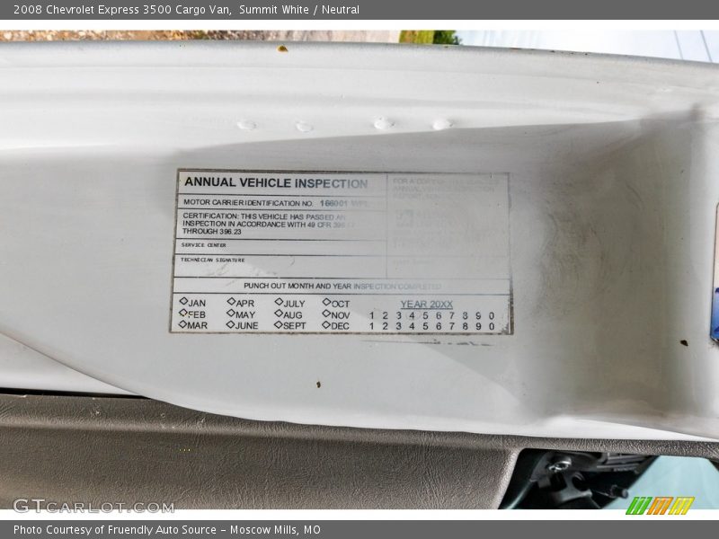 Summit White / Neutral 2008 Chevrolet Express 3500 Cargo Van