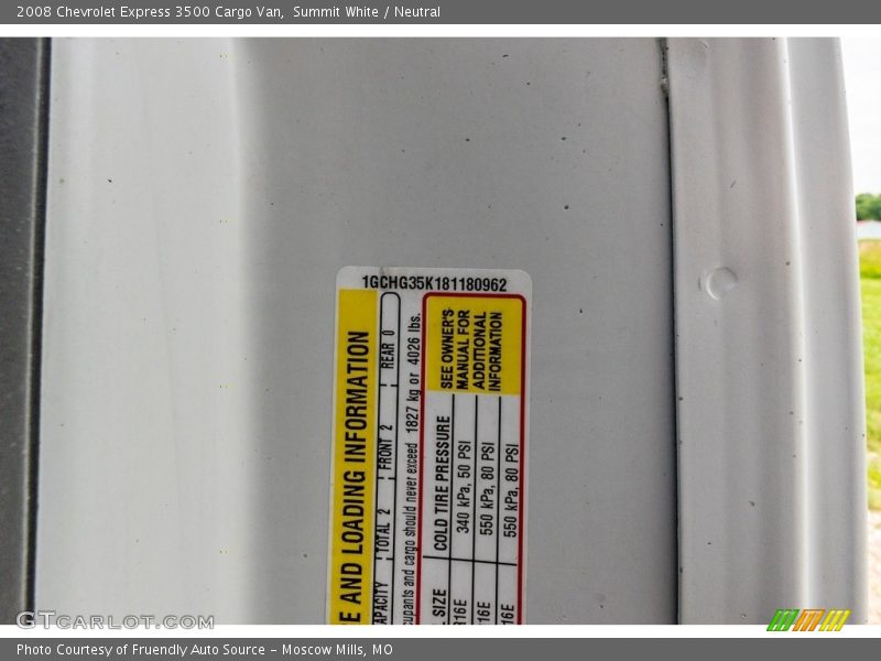 Summit White / Neutral 2008 Chevrolet Express 3500 Cargo Van