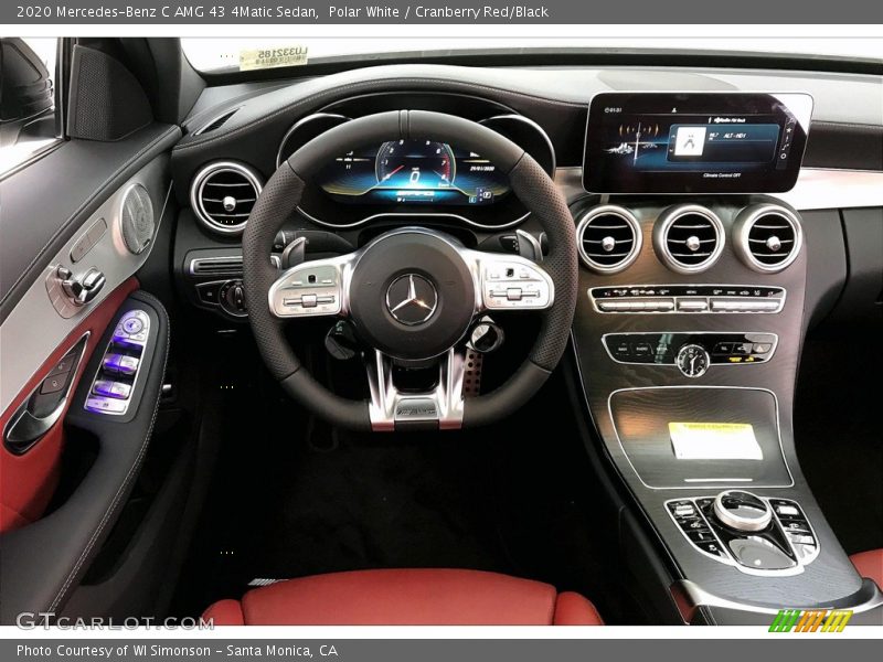 Polar White / Cranberry Red/Black 2020 Mercedes-Benz C AMG 43 4Matic Sedan