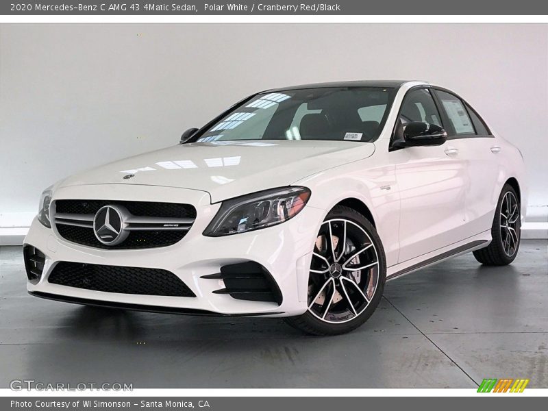 Polar White / Cranberry Red/Black 2020 Mercedes-Benz C AMG 43 4Matic Sedan