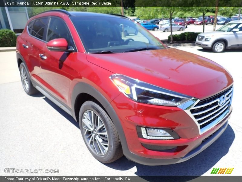 Gemstone Red / Beige 2020 Hyundai Tucson Ultimate AWD