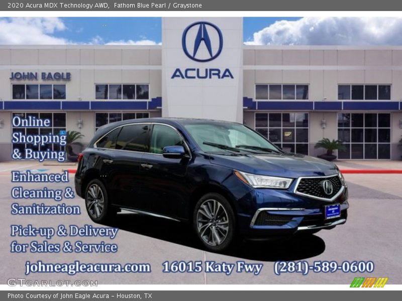 Fathom Blue Pearl / Graystone 2020 Acura MDX Technology AWD