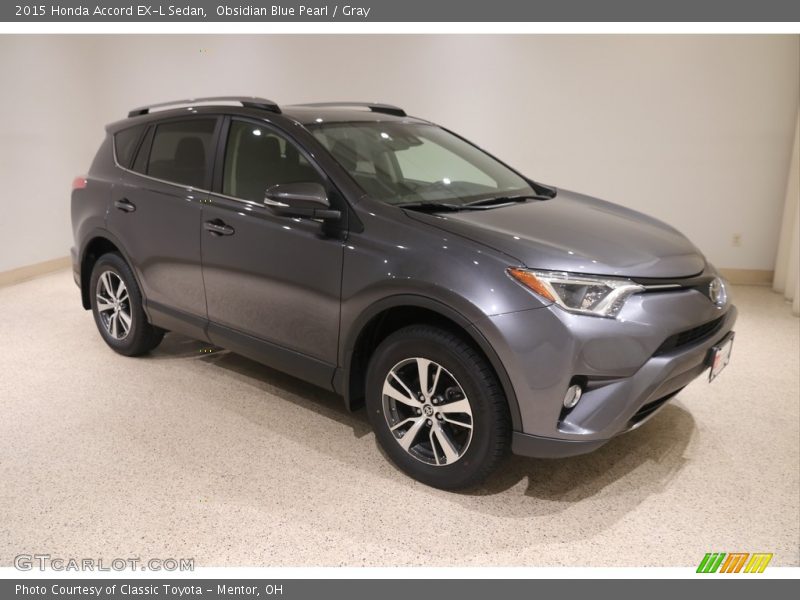 Obsidian Blue Pearl / Gray 2015 Honda Accord EX-L Sedan