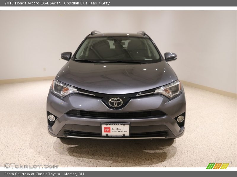 Obsidian Blue Pearl / Gray 2015 Honda Accord EX-L Sedan