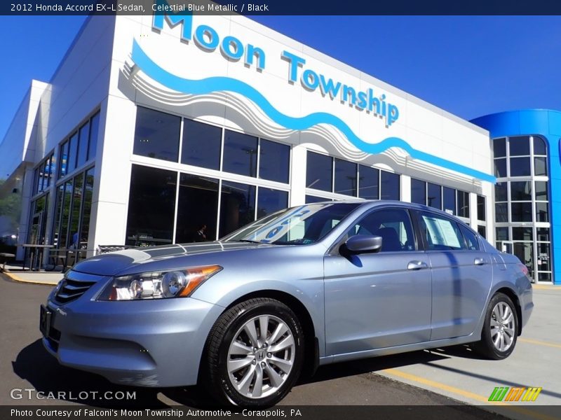 Celestial Blue Metallic / Black 2012 Honda Accord EX-L Sedan