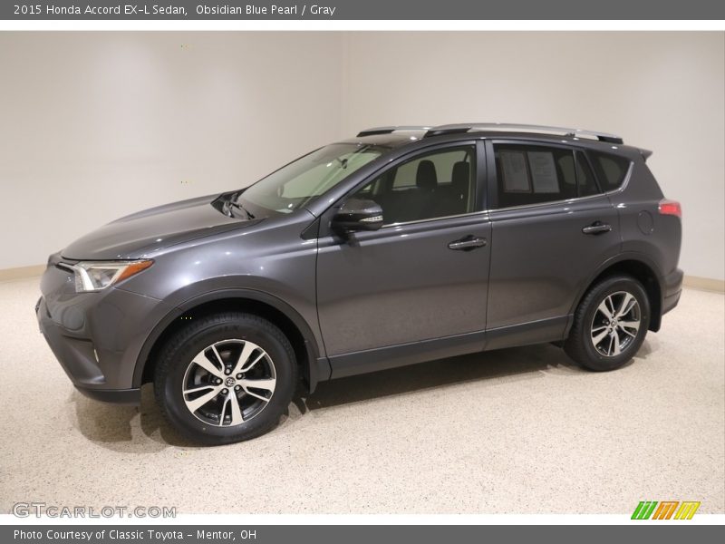 Obsidian Blue Pearl / Gray 2015 Honda Accord EX-L Sedan