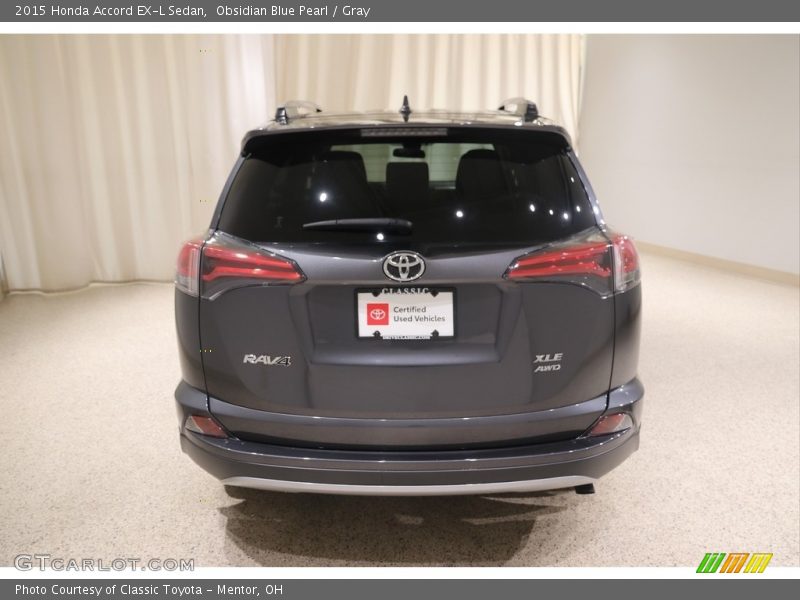 Obsidian Blue Pearl / Gray 2015 Honda Accord EX-L Sedan