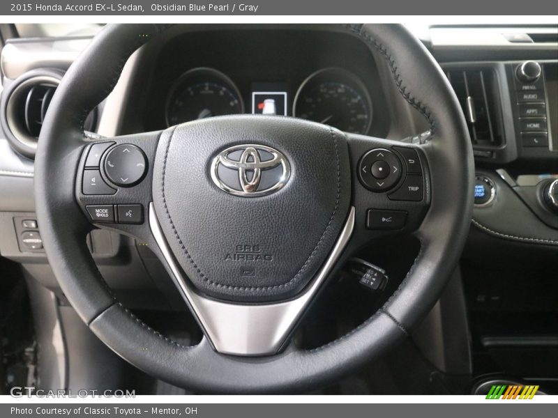 Obsidian Blue Pearl / Gray 2015 Honda Accord EX-L Sedan