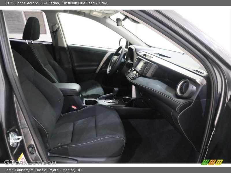 Obsidian Blue Pearl / Gray 2015 Honda Accord EX-L Sedan
